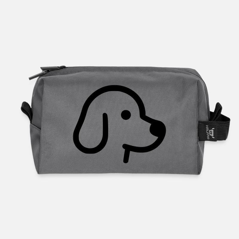 Niedlicher Hund - Umrisse, Silhouette - Recycelte Kulturtasche - Anthrazit