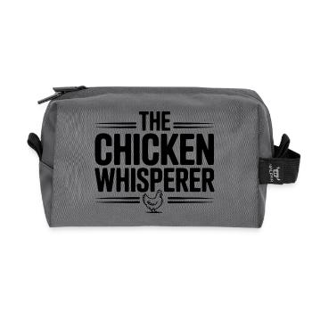 Le chuchoteur de poulet - Trousse de toilette en tissu recyclé - anthracite - Devant