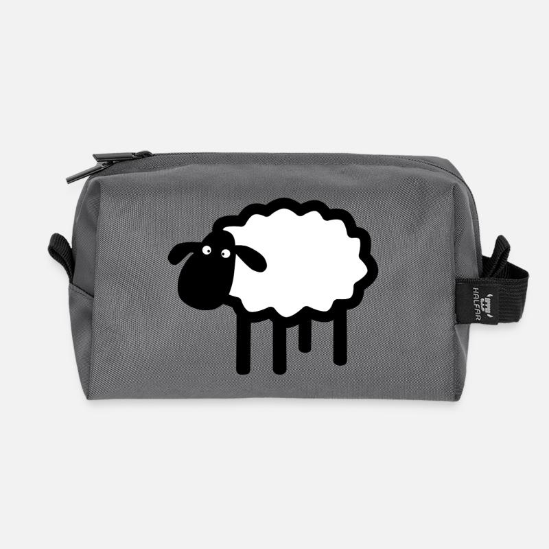 White Sheep Silhouette - Recycled Toiletry Zip Bag - anthracite