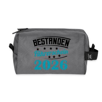Driving License 2026 Driving Test Driving License Test - Recycled Toiletry Zip Bag - anthracite - Front