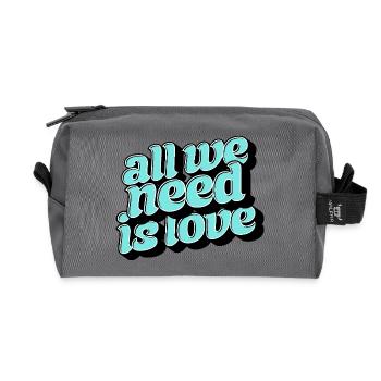 Tout ce dont tu as besoin, c’est d’aimer Retro - Trousse de toilette en tissu recyclé - anthracite - Devant