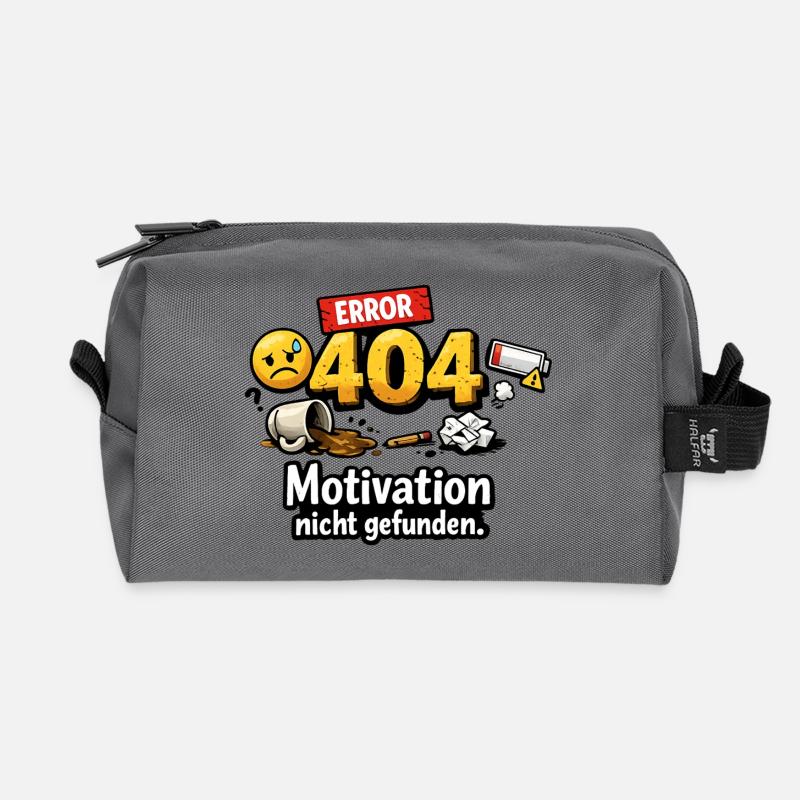 404 Error Motivation nicht gefunden - Recycelte Kulturtasche - Anthrazit