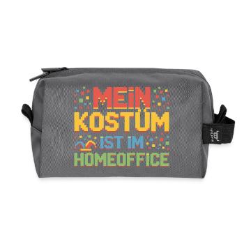 Kostüm Ist Im Homeoffice Karneval Fasching Büro - Recycelte Kulturtasche - Anthrazit - Vorne