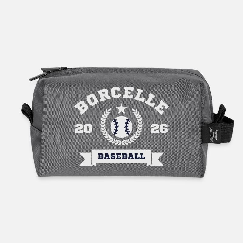 Borcelle Baseball Emblem 2026 - Recycelte Kulturtasche - Anthrazit