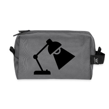 Desk Lamp Silhouette - Recycled Toiletry Zip Bag - anthracite - Front