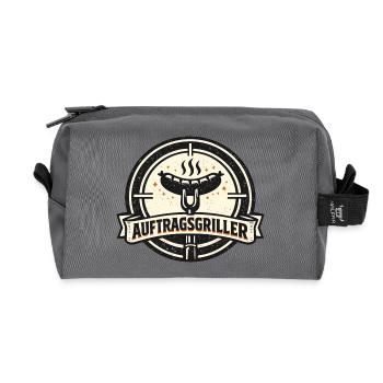 Auftragsgriller Lustig BBQ Geschenk Männer - Recycelte Kulturtasche - Anthrazit - Vorne