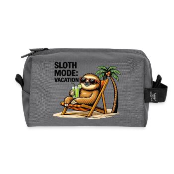 Sloth Mode Vacation - Recycled Toiletry Zip Bag - anthracite - Front