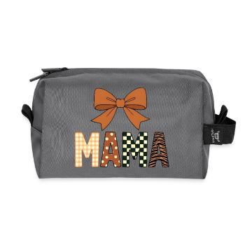 Colorful Playful MAMA Text with Girly Bow - Recycled Toiletry Zip Bag - anthracite - Front