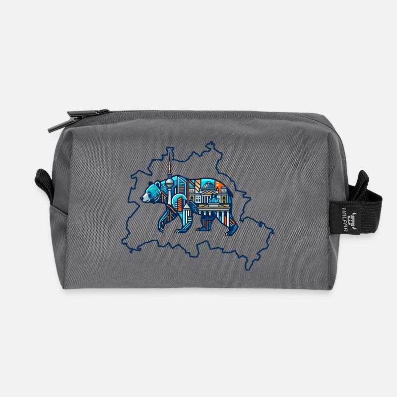 Berlin Silhouette: Urban Spirit - Recycelte Kulturtasche - Anthrazit