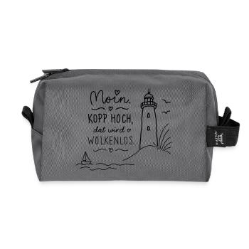 Moin Kopp high cloudless - Recycled Toiletry Zip Bag - anthracite - Front