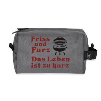 friss_und_furz - Recycled Toiletry Zip Bag - anthracite - Front