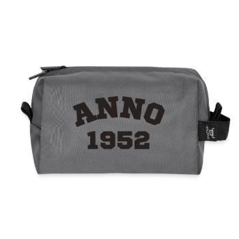 Anno 1952 Birthday Year of birth - Recycled Toiletry Zip Bag - anthracite - Front