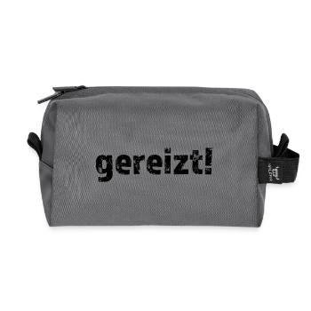 Irritable! Déclaration en colère - Trousse de toilette en tissu recyclé - anthracite - Devant
