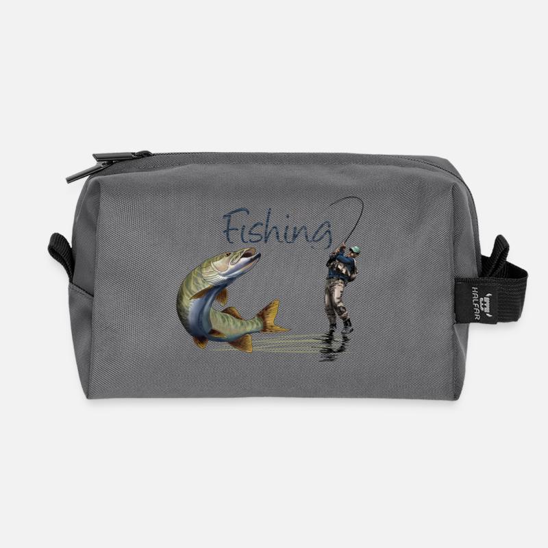 Fishing - Recycelte Kulturtasche - Anthrazit