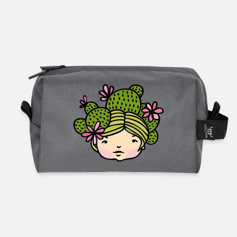 Kaktusse - Recycelte Kulturtasche - Anthrazit