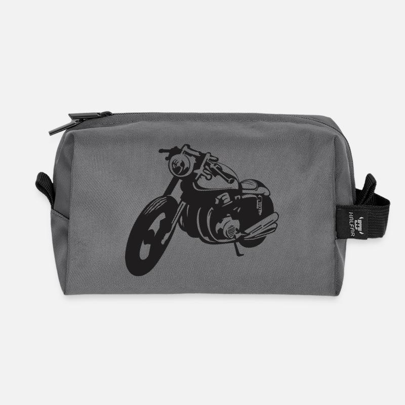 Motorrad - Recycelte Kulturtasche - Anthrazit