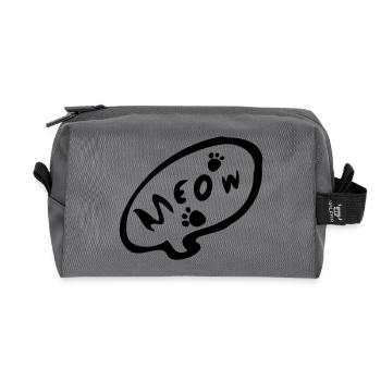 meow_txt kitty cat paw_prints - Recycelte Kulturtasche - Anthrazit - Vorne