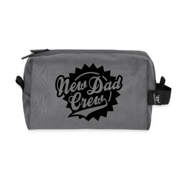 New Dad Crew Shield Design - Recycled Toiletry Zip Bag - anthracite - Front