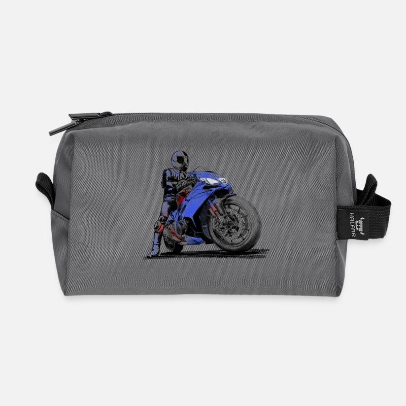 Motorrad - Recycelte Kulturtasche - Anthrazit