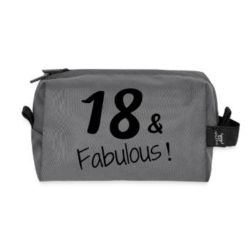 18 - Birthday - Anniversaire - Geburtstag - Humor - Recycled Toiletry Zip Bag - anthracite - Front