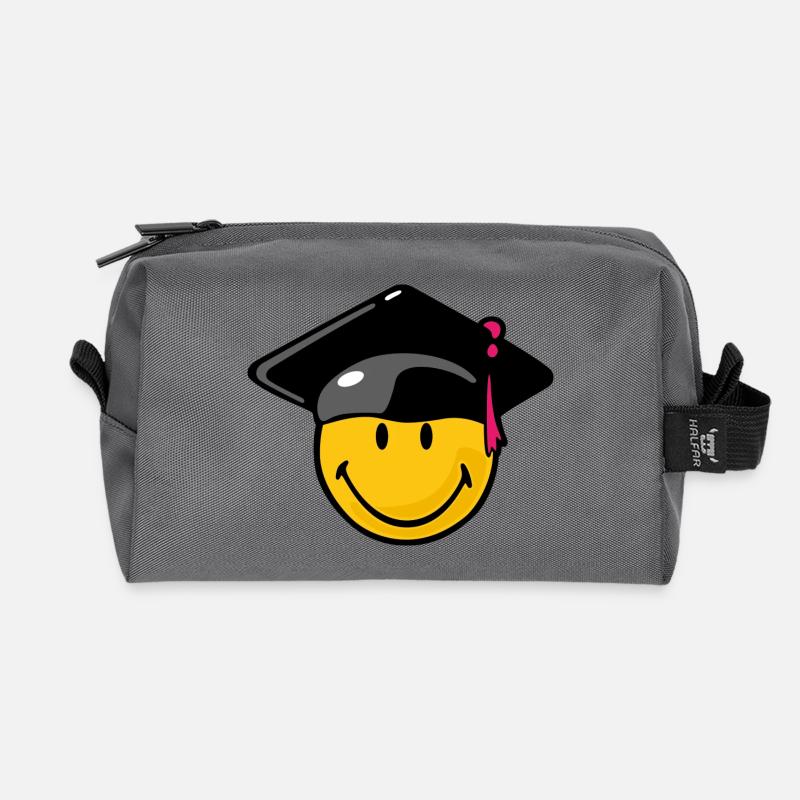 Smiley Graduation - Recycelte Kulturtasche - Anthrazit