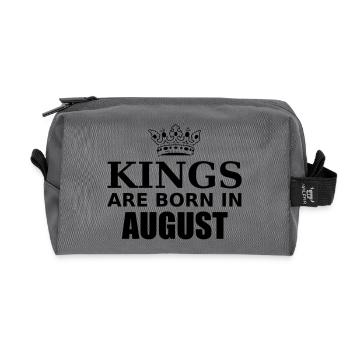 kings are born in august - Recycled Toiletry Zip Bag - anthracite - Front