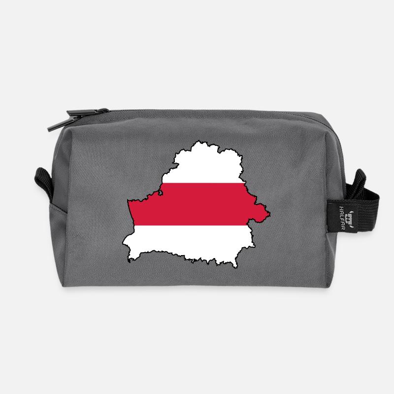 Silhouette of Belarus - Recycled Toiletry Zip Bag - anthracite