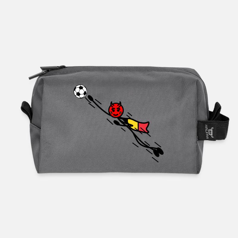Flying Red Devil hero keeper - Recycled Toiletry Zip Bag - anthracite