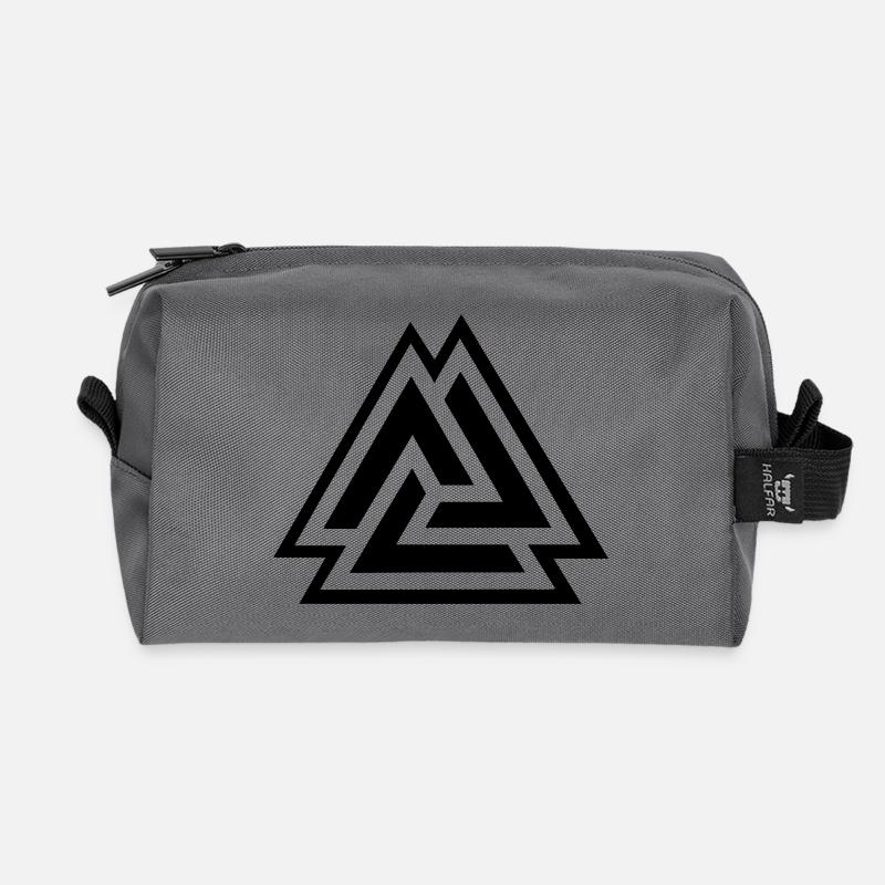 Valknut Knoten der Gefallenen in der Schlacht - Recycelte Kulturtasche - Anthrazit