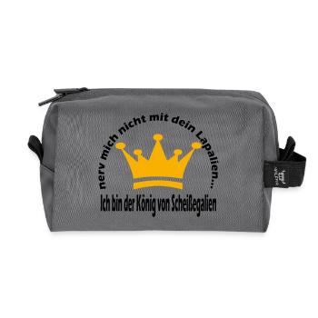 König - Recycelte Kulturtasche - Anthrazit - Vorne