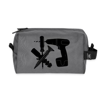 Screw and plug drill - Recycled Toiletry Zip Bag - anthracite - Front