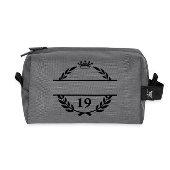 Bannière de nom Lauwerkrans avec le numéro 19 - Trousse de toilette en tissu recyclé - anthracite - Devant
