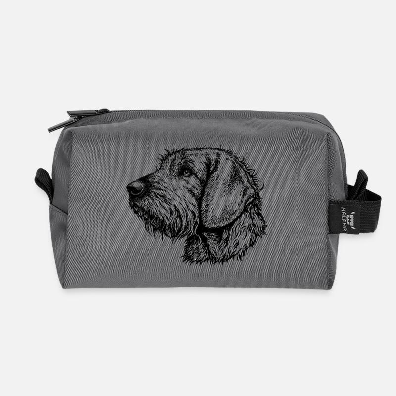 Steirische Bracke Portrait - Recycelte Kulturtasche - Anthrazit