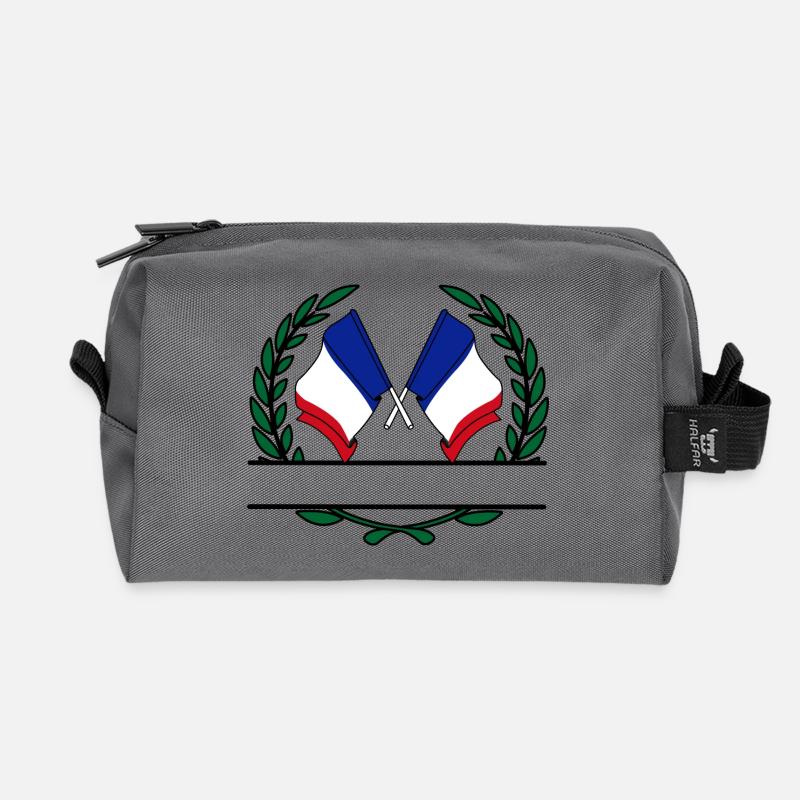 Fahnen Frankreich Lorbeerkranz Banner - Recycelte Kulturtasche - Anthrazit