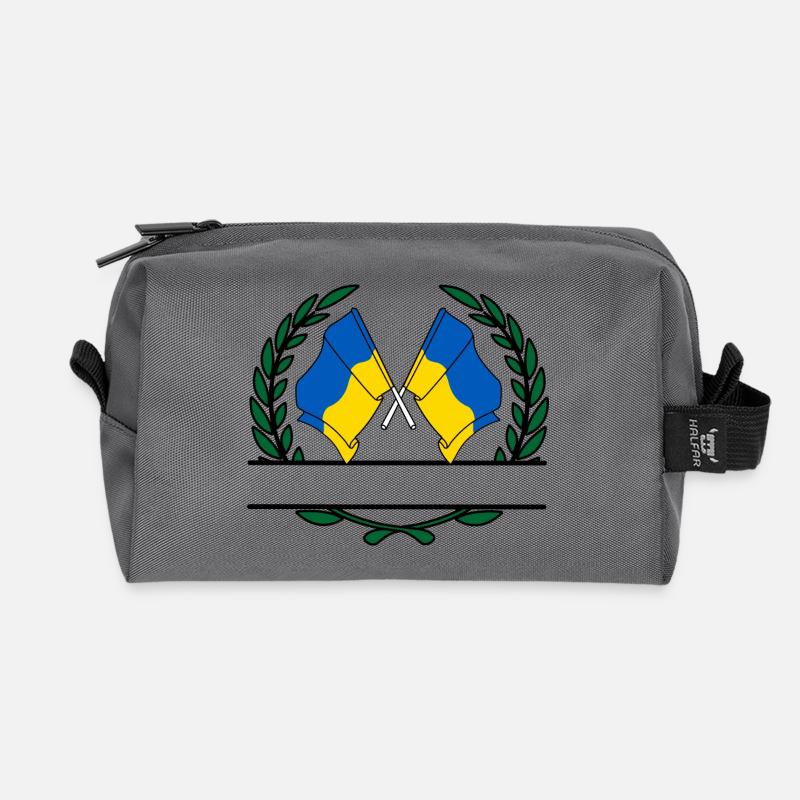 Flaggen Ukraine Lorbeerkranz Banner - Recycelte Kulturtasche - Anthrazit