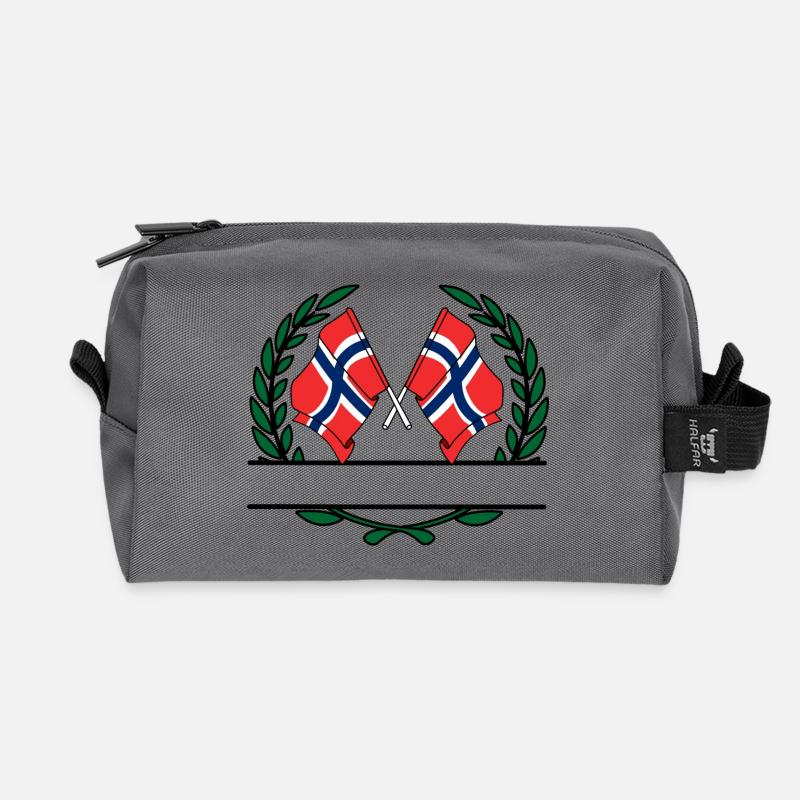 Fahnen Norwegen Lorbeerkranz Banner - Recycelte Kulturtasche - Anthrazit