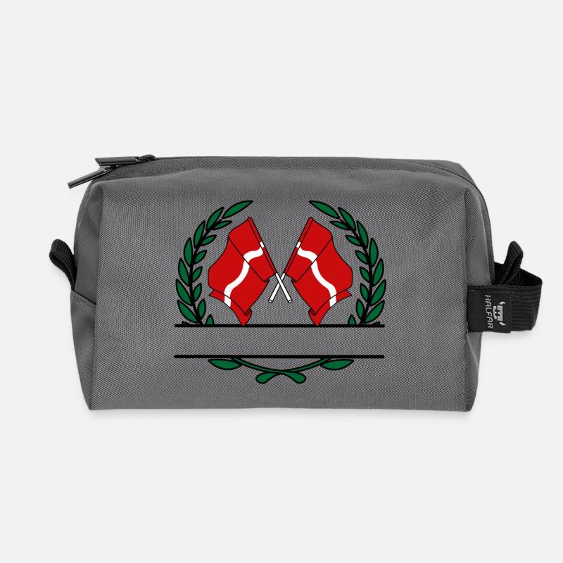 Fahnen Lettland Lorbeerkranz Banner - Recycelte Kulturtasche - Anthrazit