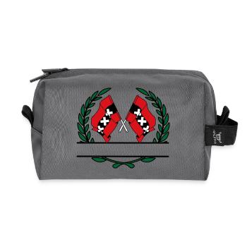 Drapeaux ville Amsterdam bannière couronne de laurier - Trousse de toilette en tissu recyclé - anthracite - Devant