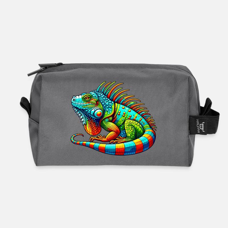Leguan - Recycelte Kulturtasche - Anthrazit