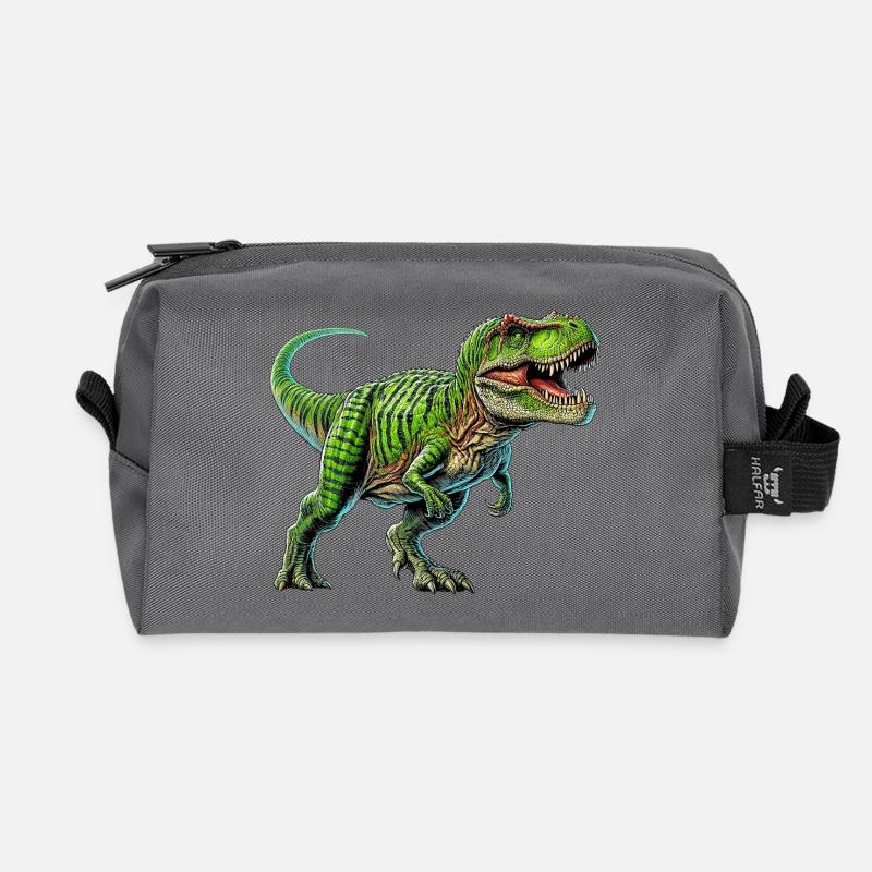 Dinosaurier - Recycelte Kulturtasche - Anthrazit