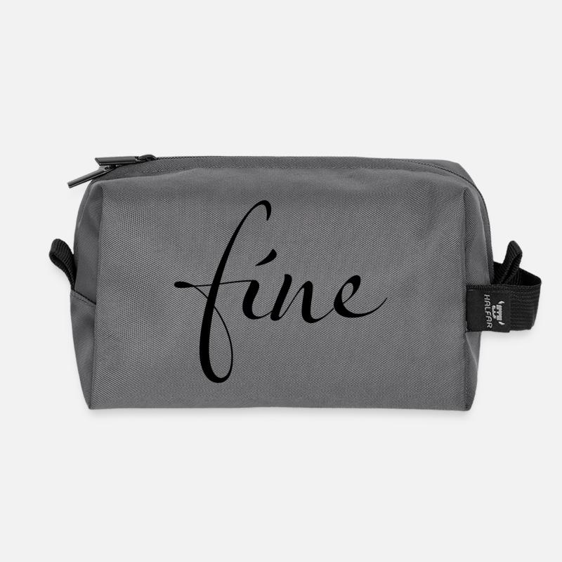 Fine – Feeling just fine - Recycelte Kulturtasche - Anthrazit