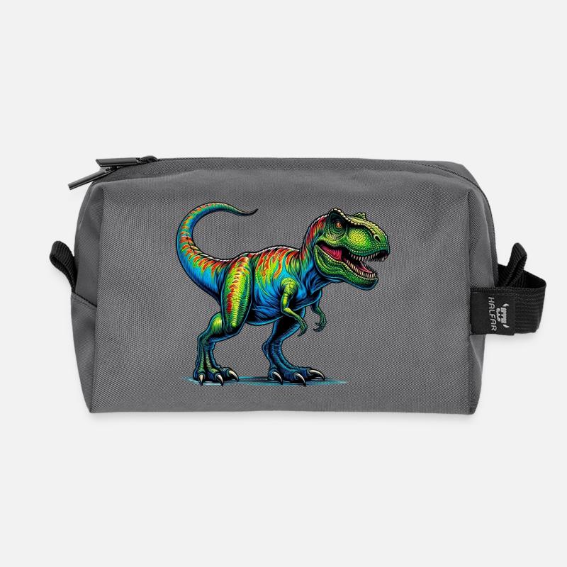 Dinosaurier - Recycelte Kulturtasche - Anthrazit