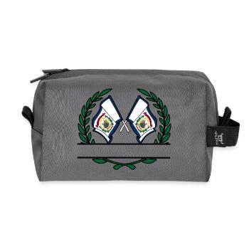 Flags USA West Virginia laurel wreath banner - Recycled Toiletry Zip Bag - anthracite - Front