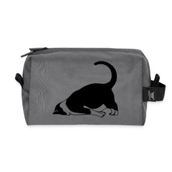 Sleeping cat - Recycled Toiletry Zip Bag - anthracite - Front