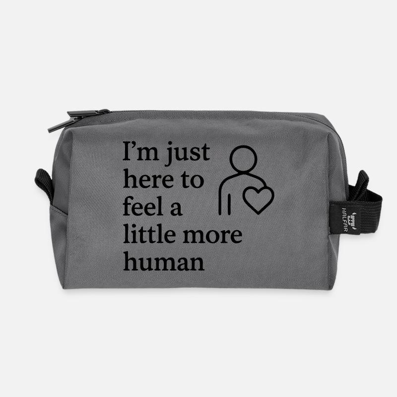 0003 feel more human - Recycled Toiletry Zip Bag - anthracite