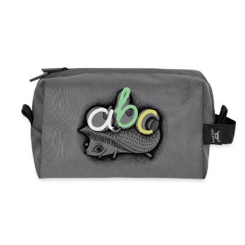 ABC Igel uebermalt Pinsel - Recycelte Kulturtasche - Anthrazit - Vorne