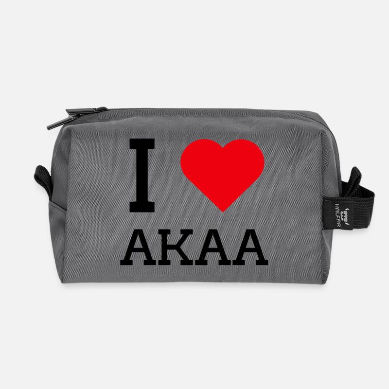 Ich liebe Akaa - Recycelte Kulturtasche - Anthrazit