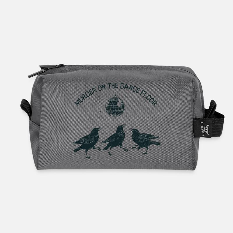 Murder on the Dance Floor Crows - Recycled Toiletry Zip Bag - anthracite