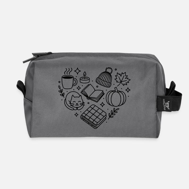Herbst Herz, herbstliche Gemütlichkeit, herbstlich - Recycelte Kulturtasche - Anthrazit