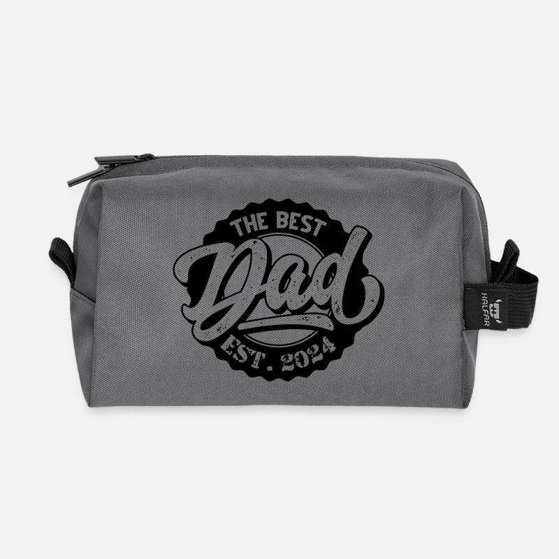 The Best Dad EST 2024 - Recycelte Kulturtasche - Anthrazit